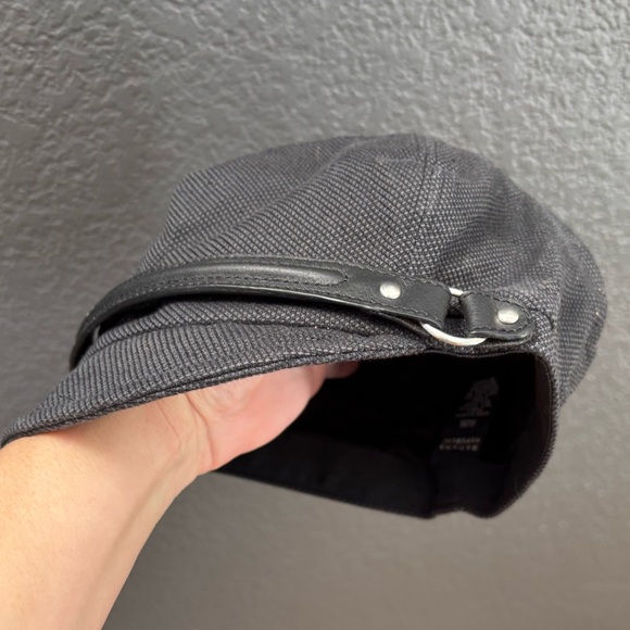 BANAMA REPUBLIC Black Women's Newsboy Cap w leather accent - Picture 4 of 11